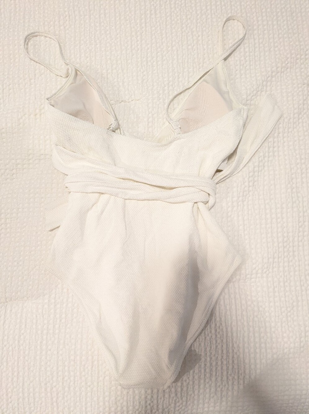 ‼️Last Chance‼️aerie White Textured Wrap One Piece Swimsuit - Picture 3 of 4